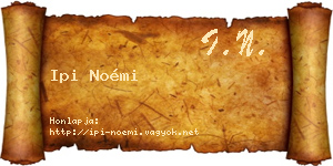 Ipi Noémi névjegykártya